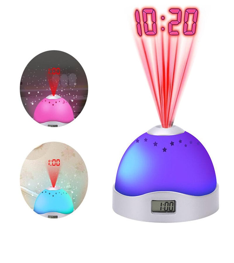 Picture of LED Starry Night Sky Projector Aurora USB Remote Control RGB Galaxy Light 7 Modes for Home Bedroom Game Room Party Decoration Digital Alarm Clock Bluetooth Speaker Bedroom Lamp Universal Mini LED Lights Projector Light - White