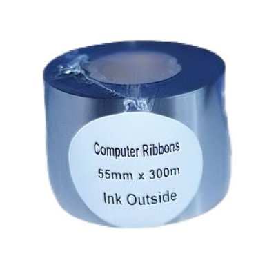 Picture of 55mm X 300meters Premium Wax Resin Ribbon for Thermal Transfered (TT) Barcode Label Sticker Print Ink Outside 1 pcs