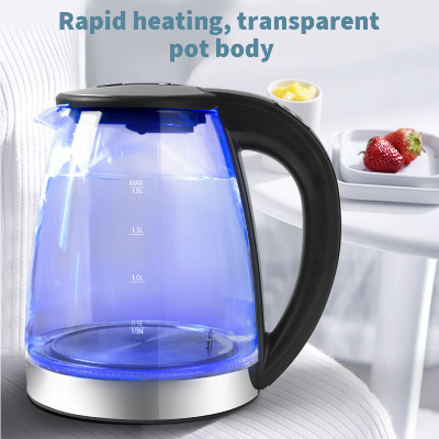 Picture of premium Electric Kettle (2 L) With Glass kettle - Automatically turns Off - Automatic Over Heat Protection crystal glass for hot water tea. - Black