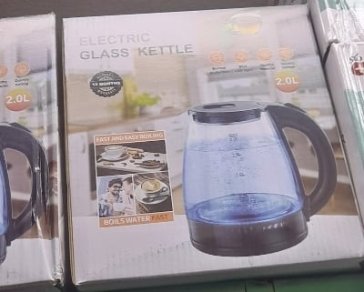 Picture of premium Electric Kettle (2 L) With Glass kettle - Automatically turns Off - Automatic Over Heat Protection crystal glass for hot water tea. - Black