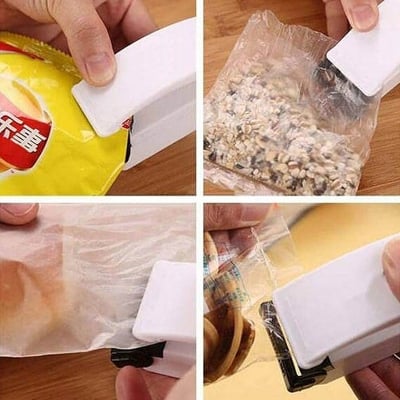 Picture of Mini Magic Poly Sealer Snack Sealer Small Household Bag Sealer Portable Hand Pressure Heat Sealer Plastic Bag Sealer - White