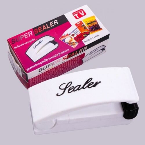 Picture of Mini Magic Poly Sealer Snack Sealer Small Household Bag Sealer Portable Hand Pressure Heat Sealer Plastic Bag Sealer - White