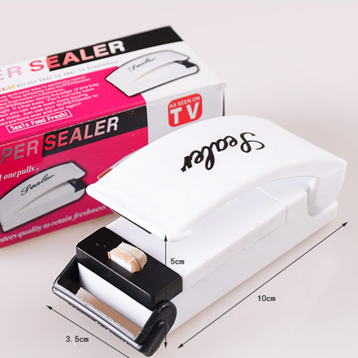 Picture of Mini Magic Poly Sealer Snack Sealer Small Household Bag Sealer Portable Hand Pressure Heat Sealer Plastic Bag Sealer - White