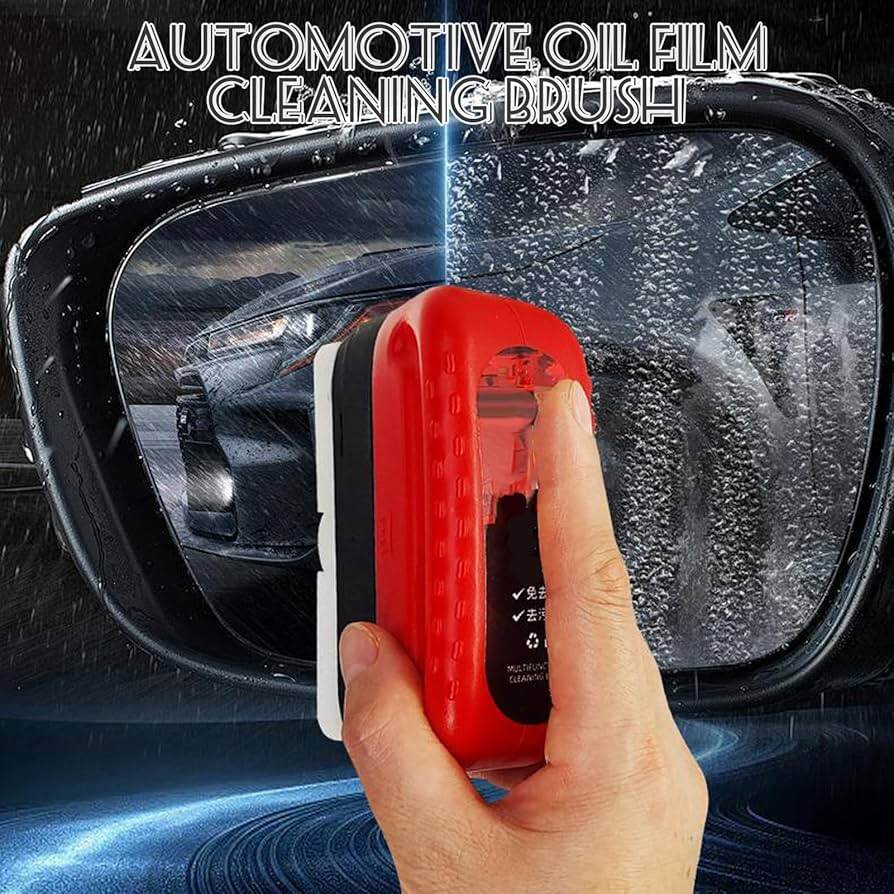 Picture of Automotive Car/ Motorcycle Oil Film Cleaning Brush Hydrophobic Windshield Oil Film Remover for Car Window Removes Dirt Wiping Powerful Windshield Cleaner Enhance Visual Effect of Windshield