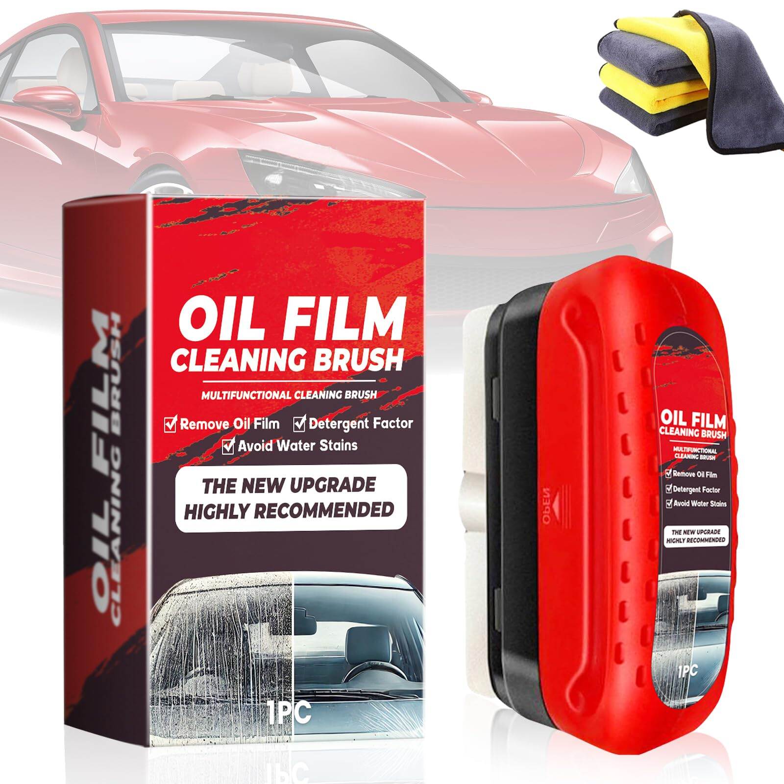 Picture of Automotive Car/ Motorcycle Oil Film Cleaning Brush Hydrophobic Windshield Oil Film Remover for Car Window Removes Dirt Wiping Powerful Windshield Cleaner Enhance Visual Effect of Windshield