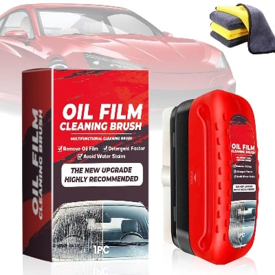 Picture of Automotive Car/ Motorcycle Oil Film Cleaning Brush Hydrophobic Windshield Oil Film Remover for Car Window Removes Dirt Wiping Powerful Windshield Cleaner Enhance Visual Effect of Windshield