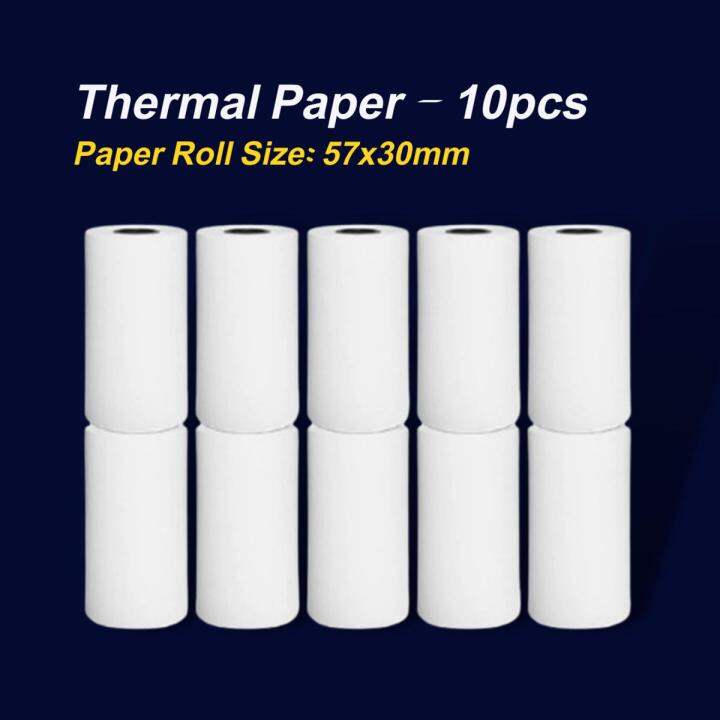 Picture of 10pc 57*30mm Thermal Paper Rolls for 58mm Mini Thermal Printer | Inkless Printer | Paperang | phomemo | poooli Printer