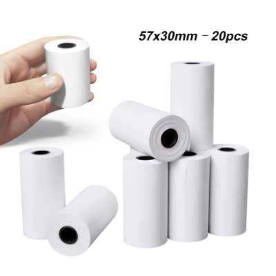 Picture of 57*30mm 20 Pcs Roll Thermal Paper Rolls for 58mm Mini Thermal Printer | Inkless Printer | Paperang | phomemo | poooli Printer