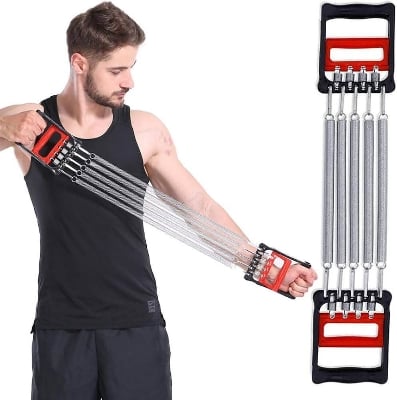 Picture of Multifunctional Chest Pull Expander 5 Spring Chest Pull 3 in 1 Strengthen Your Upper Body Offering A Versatile And Effective Workout - Black