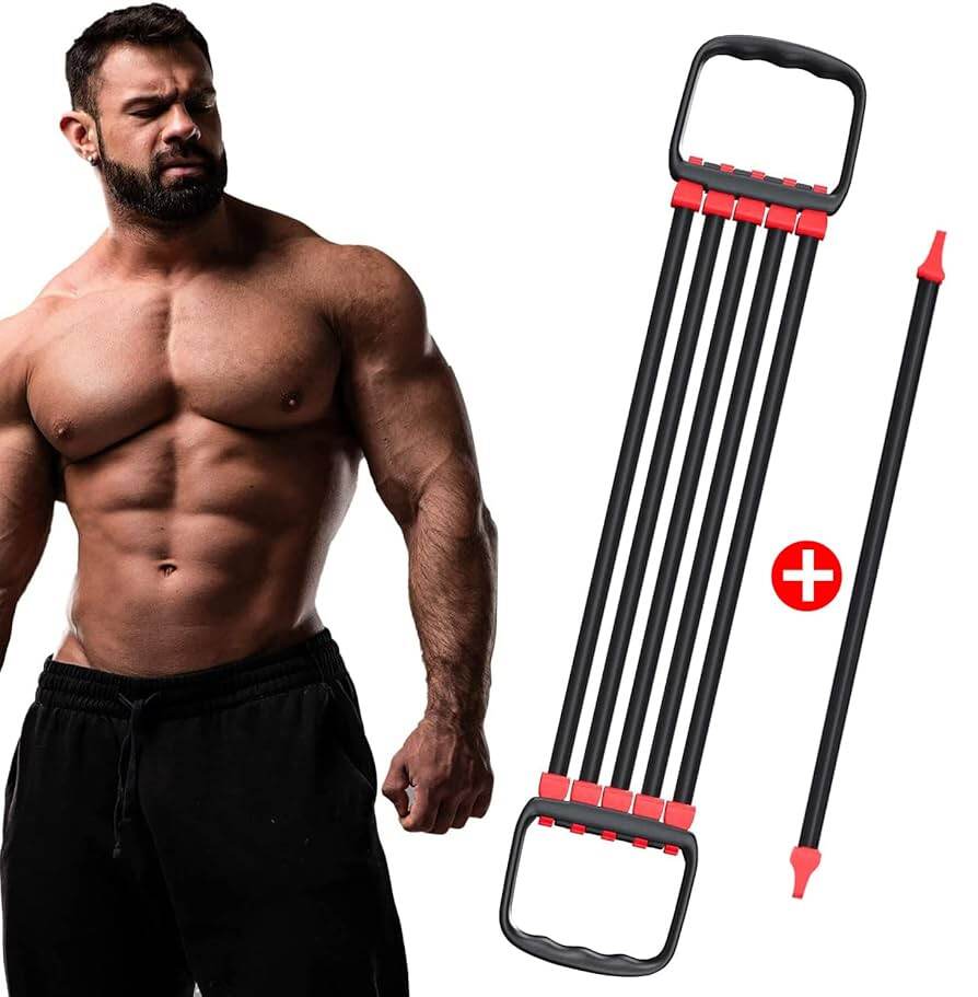 Picture of Multifunctional Chest Pull Expander 5 Spring Chest Pull 3 in 1 Strengthen Your Upper Body Offering A Versatile And Effective Workout - Black