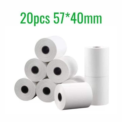 Picture of 10 pcs 57x40mm Thermal Paper Rolls | Premium Quality POS Receipts & Bills | Compatible with 58mm Thermal Printers - White