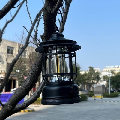 Picture of Outdoor Camping Light Retro USB Rechargeable Portable Hanging Atmosphere Lantern Emergency Hanging Light Portable USB Rechargeable LED Lamp Adjustable Atmosphere Lighting Portable Outdoor Camping lamp - Multicolor