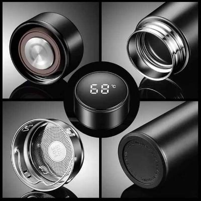 Picture of Stainless Steel Smart Water Bottle LED Digital Smart Vacuum Cup 500ml Thermos Stainless steel tumbler insulated Display Temperature Vacuum Flasks travel bottle - Multicolor