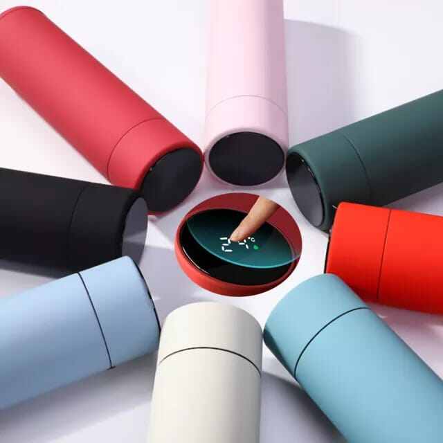 Picture of Stainless Steel Smart Water Bottle LED Digital Smart Vacuum Cup 500ml Thermos Stainless steel tumbler insulated Display Temperature Vacuum Flasks travel bottle - Multicolor