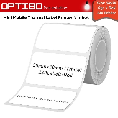 Picture of 50x30mm 230 Sticker/Roll  Mini Mobile Printer Label Paper Roll White Sticker Print Papers Rolls DT Direct Tharmal