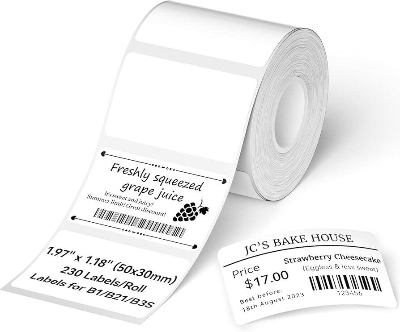 Picture of 50x30mm 230 Sticker/Roll  Mini Mobile Printer Label Paper Roll White Sticker Print Papers Rolls DT Direct Tharmal