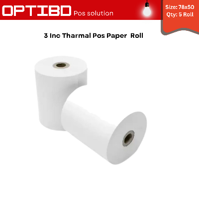 Picture of Thermal Paper POS Roll 3 inch 78MM X 50M (5Pcs Roll)-White