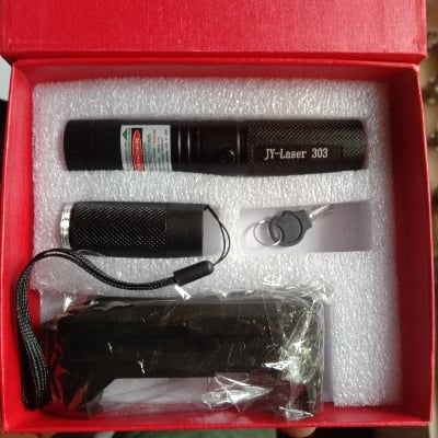 Picture of New Rechargeable Laser Pointer Green Light Adjustable Focus Long Range Lock System With Charger - Multicolor