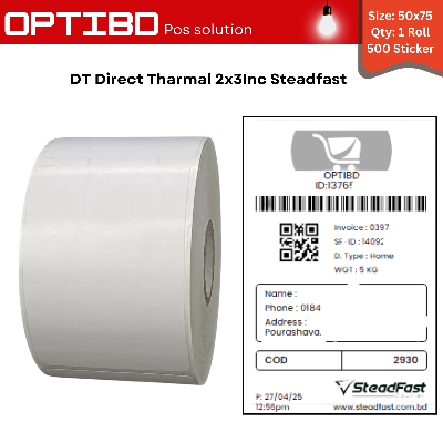Picture of Sted Fast  Courier Label Sticker Direct Tharmal DT 50MM X 75MM 2x3 Inc  (500 Pcs 1 Roll)-White