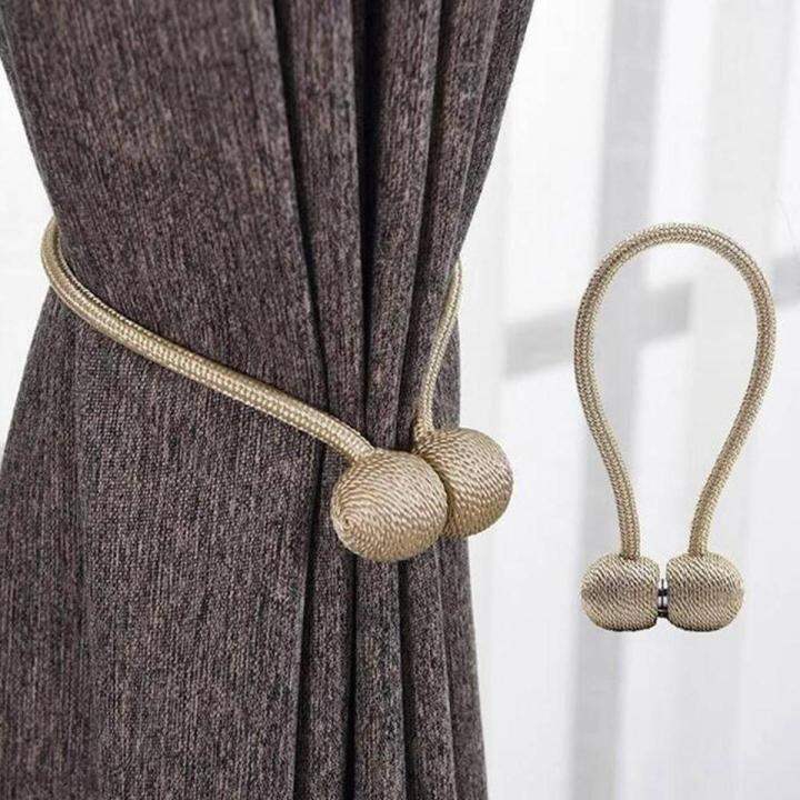 Picture of 2Pcs Magnet Pearl Curtains Buckles Modern Window Curtains holdback Decorative crystal beads curtain - tie China Upgrade Magnetic Curtain Holder Solid Bead Matching Color Rope Magnet Curtain Tieback Buckle Strap Accessories - Porda - Multicolor