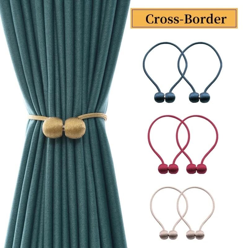 Picture of 2Pcs Magnet Pearl Curtains Buckles Modern Window Curtains holdback Decorative crystal beads curtain - tie China Upgrade Magnetic Curtain Holder Solid Bead Matching Color Rope Magnet Curtain Tieback Buckle Strap Accessories - Porda - Multicolor