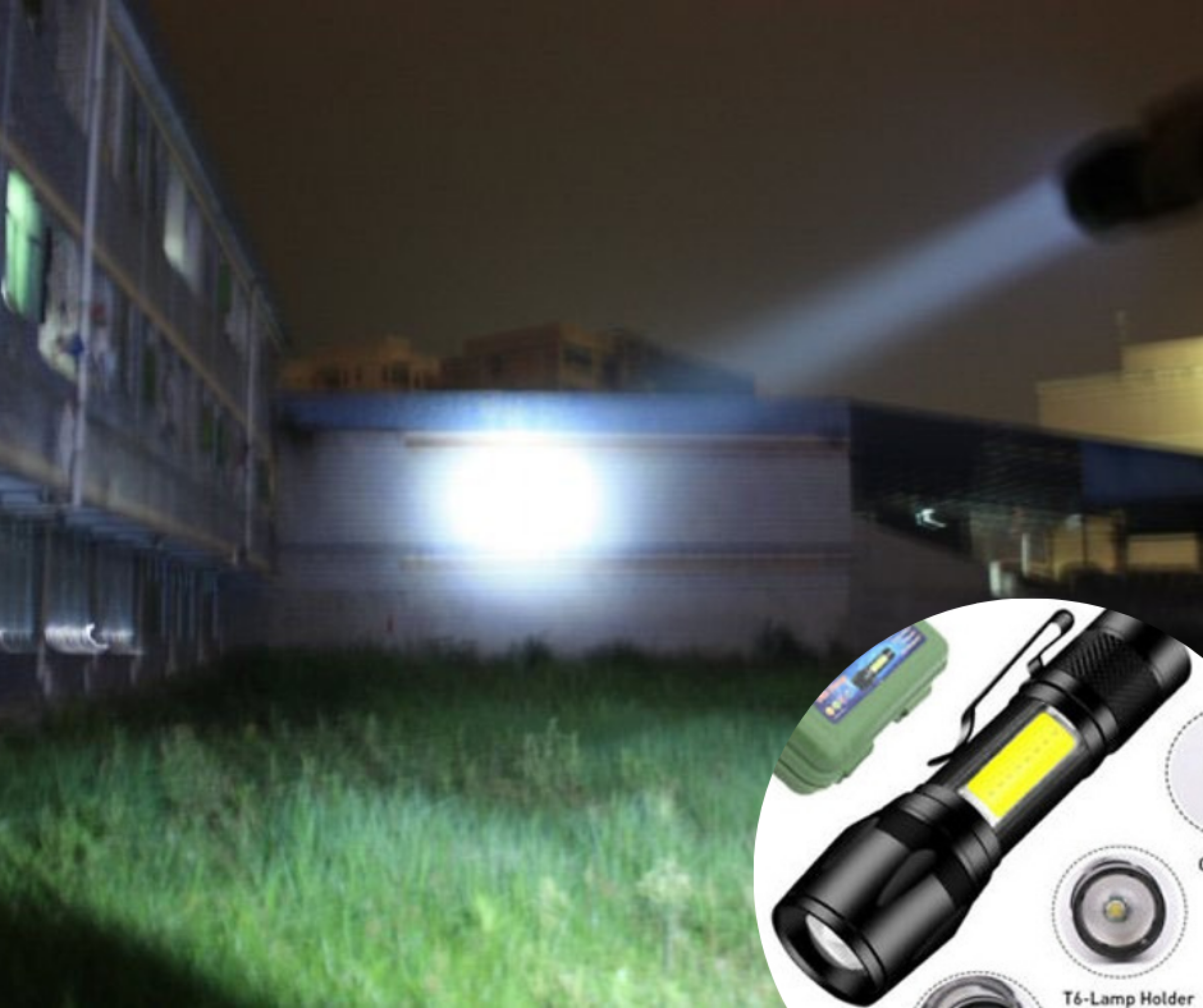 Picture of Geepas GP - 009 Rechargeable Led Flashlight Torch Lamp Charger Light - Black