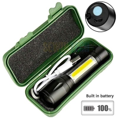 Picture of Geepas GP - 009 Rechargeable Led Flashlight Torch Lamp Charger Light - Black