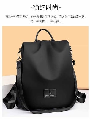 Picture of New Modern Fashion WomenTexture Oxford Cloth Women’s Backpack(Black) Size Can Easily Accommodate Books Lunch Box Bag Anti - theft Backpacks Casual Shoulder Bags for Teenagers Girls - Black