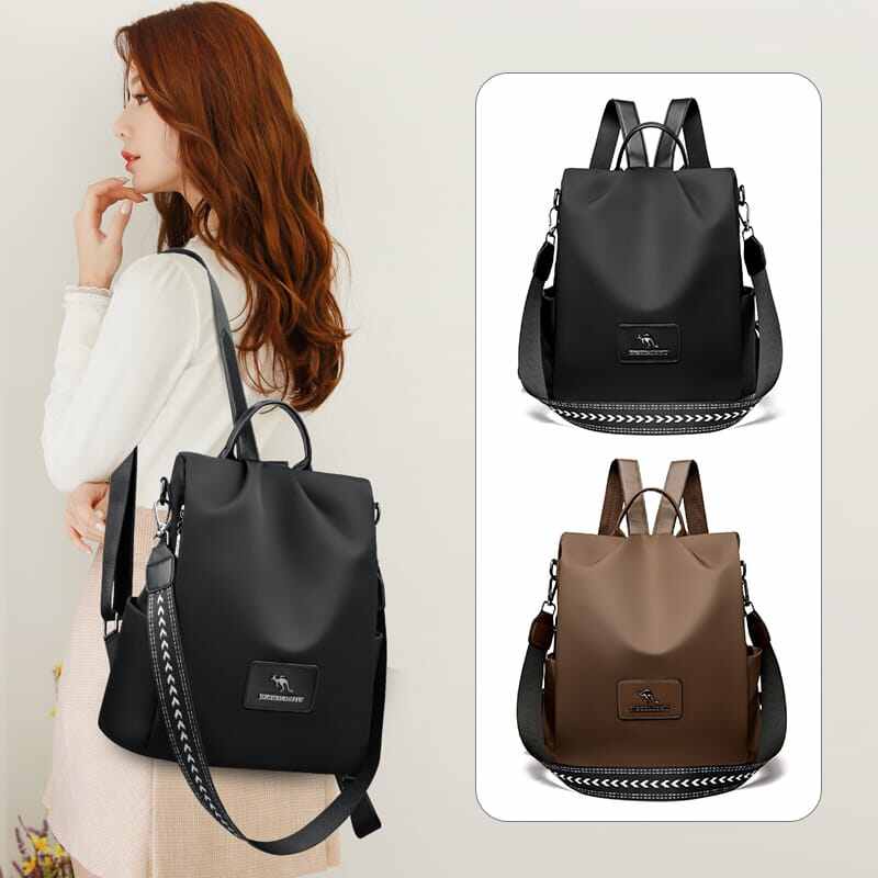 Picture of New Modern Fashion WomenTexture Oxford Cloth Women’s Backpack(Black) Size Can Easily Accommodate Books Lunch Box Bag Anti - theft Backpacks Casual Shoulder Bags for Teenagers Girls - Black