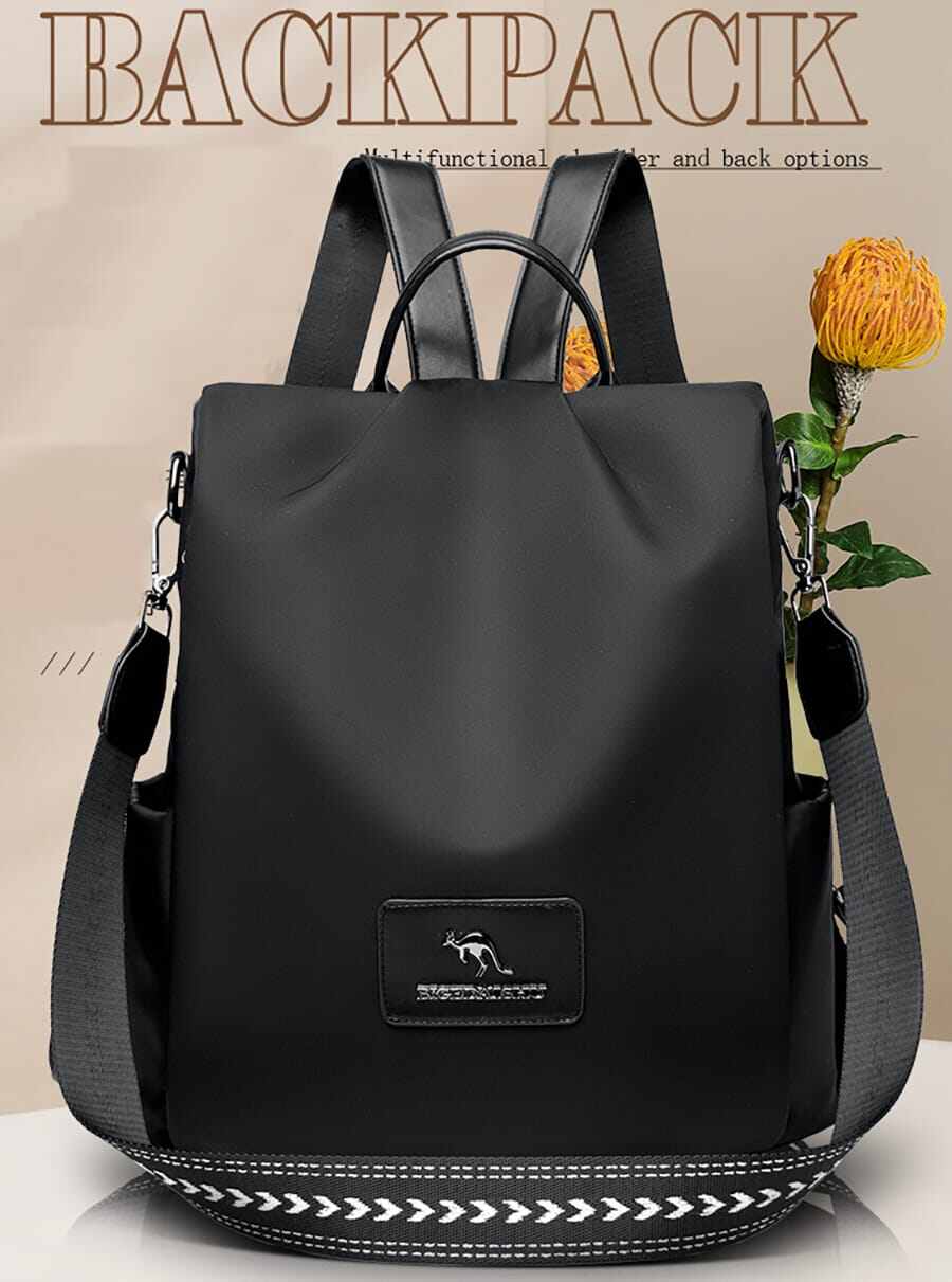 Picture of New Modern Fashion WomenTexture Oxford Cloth Women’s Backpack(Black) Size Can Easily Accommodate Books Lunch Box Bag Anti - theft Backpacks Casual Shoulder Bags for Teenagers Girls - Black