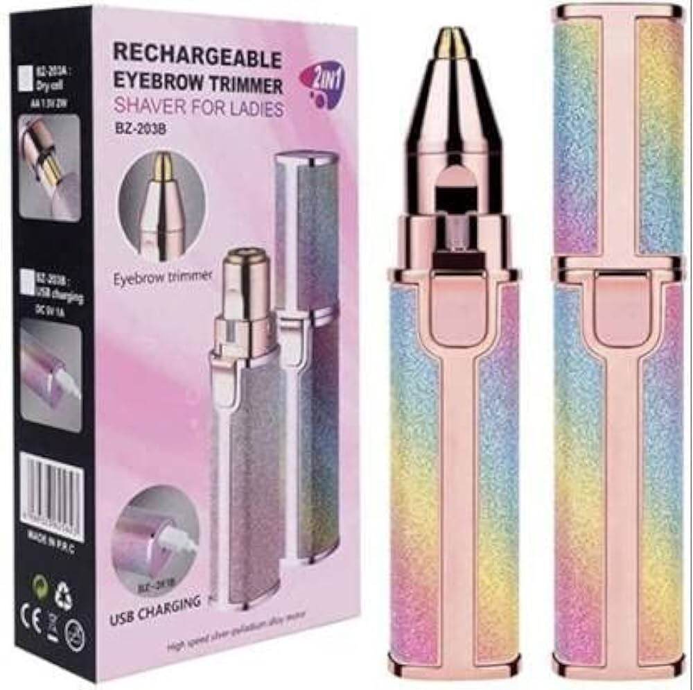 Picture of New 2 - in - 1 Lady Shaver Flawless Eyebrow Trimmer for Women Beauty Tools Makeup Hair Removal Accessories Item - Pink