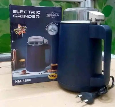 Picture of Stainless Steel Electric Spice Grinder Household Small Powder Grinding Machine, Electric Mini Spice Grinder Add 5 Blades, Mini Electric Coffee Beans Chopper – Superfine Powder Grinding Machine for Spices, Grains, and Beans – Efficient Kitchen Grinder Blend - Blue