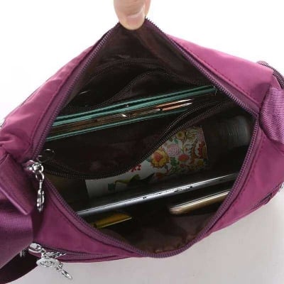 Picture of Fashion Women Single Shoulder hand Bag Casual Crossbody Bag ( purple color) Versatile Large Capacity Lady Purse Crossbody Hand Bags Luxury Purses Modern Fashion Women Nylon Zipper Backpack Multi - pocket Large Capacity Mini Bag For College University - Purple