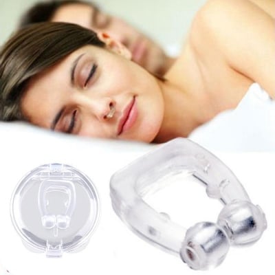 Picture of Nose Clip Silicone Magnetic Anti Snore Sleeping Aid Stop Snore - White 