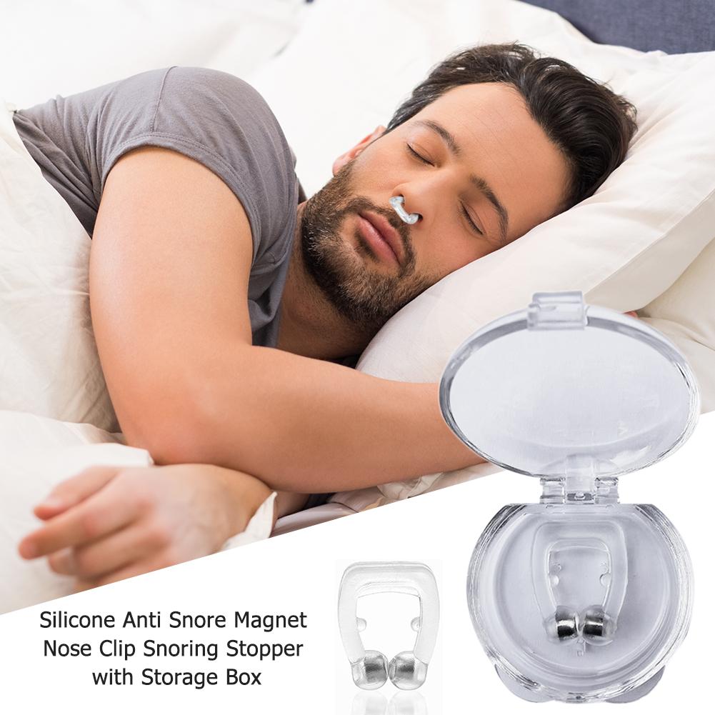 Picture of Nose Clip Silicone Magnetic Anti Snore Sleeping Aid Stop Snore - White 
