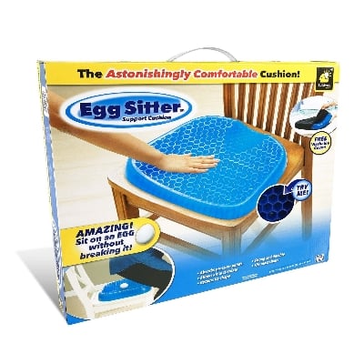 Picture of Egg Sitter Seat Cushion BulbHead with Non - Slip Cover Silicone Comfort Portable for Car Office Chair Wheelchair 3.2 ounces 17.4 x 13.4 x 2 inches Elasta - Core 10 - Blue