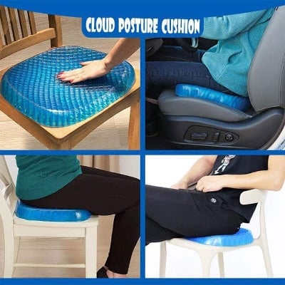Picture of Egg Sitter Seat Cushion BulbHead with Non - Slip Cover Silicone Comfort Portable for Car Office Chair Wheelchair 3.2 ounces 17.4 x 13.4 x 2 inches Elasta - Core 10 - Blue