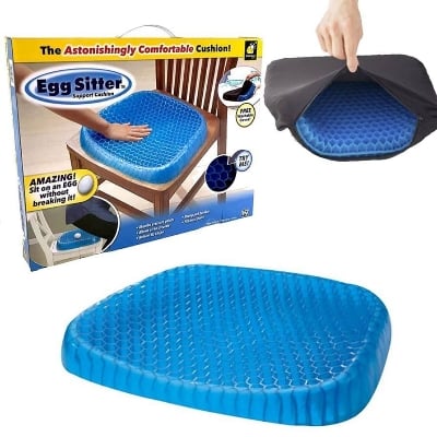 Picture of Egg Sitter Seat Cushion BulbHead with Non - Slip Cover Silicone Comfort Portable for Car Office Chair Wheelchair 3.2 ounces 17.4 x 13.4 x 2 inches Elasta - Core 10 - Blue