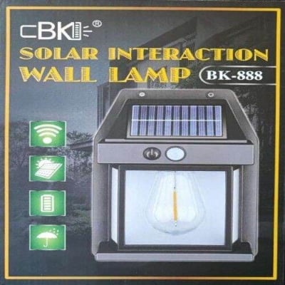 Picture of SOLAR REACHABLE INTERACTION WALL LAMP New Outdoor Solar Wall Lamp, Solar Tungsten Wall Light, Motion Sensor Wall Lights, Solar Tungsten Wall Light Motion Sensor LED Wall Sconce IP65 Waterproofs Solar Securitys Light - Black