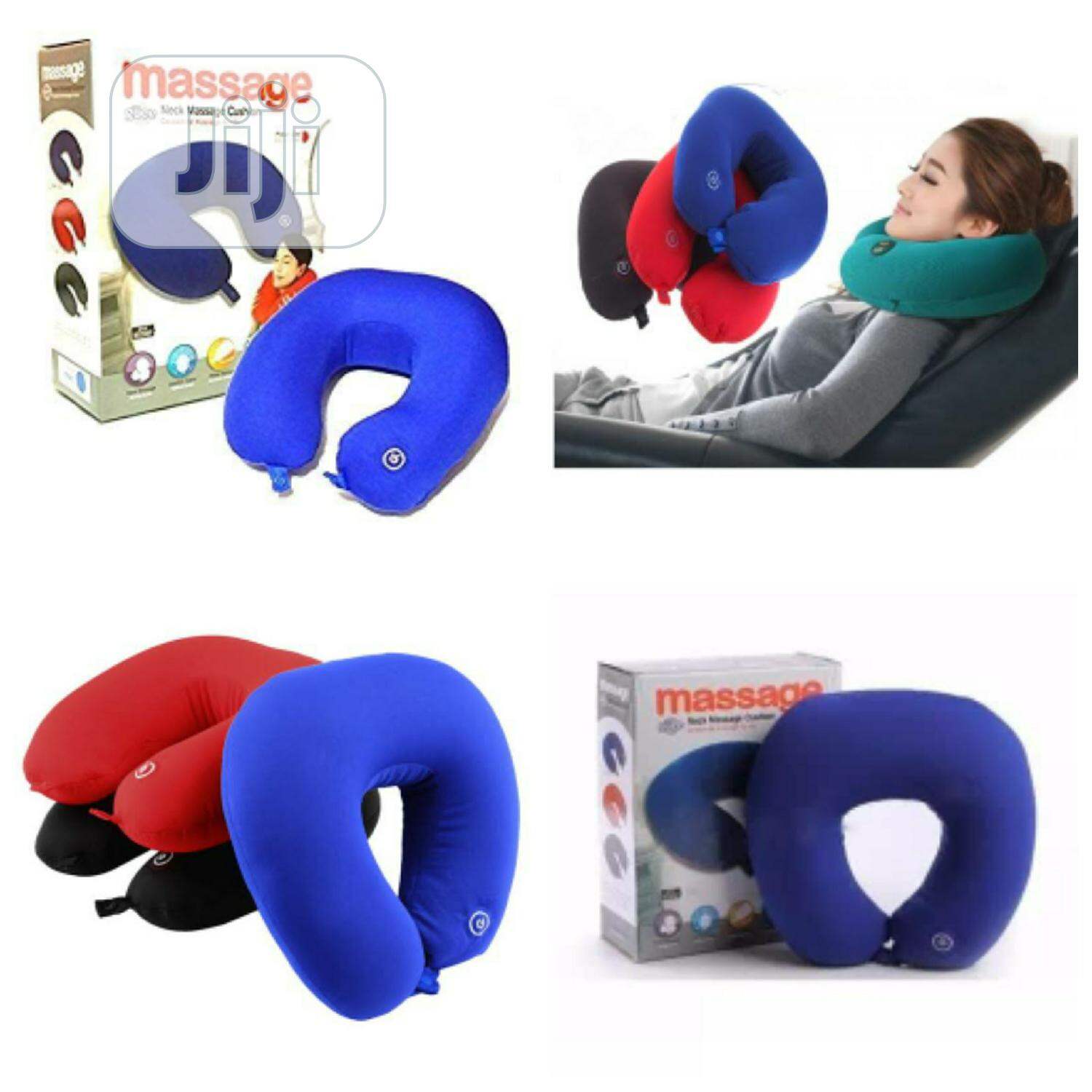 Picture of Neck Massage Cushion/ Vibrating Massage Pillow for home, office and travelling microfiber vibration technology - Multicolor