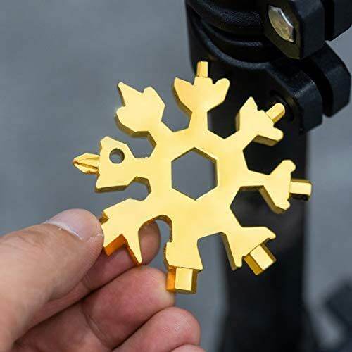 Picture of Multifunctional Snowflake Wrench Tool Steel Octagonal Hexagon Portable 18 in One Mini Universal Wrench Tool Spanner Hex Wrench Multifunction Camping Outdoor Survive Tools Bottle Opener Screwdriver - Tools (Silver) key chain key ring - Multicolor