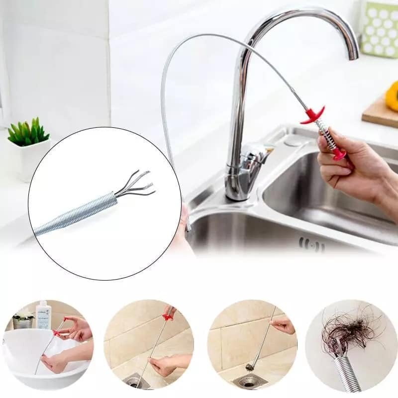 Picture of Hot 160cm Spring Pipe Dredging Tools Drain Snake/ Cleaner Sticks Clog Remover Cleaning Tools Household for Kitchen Sink