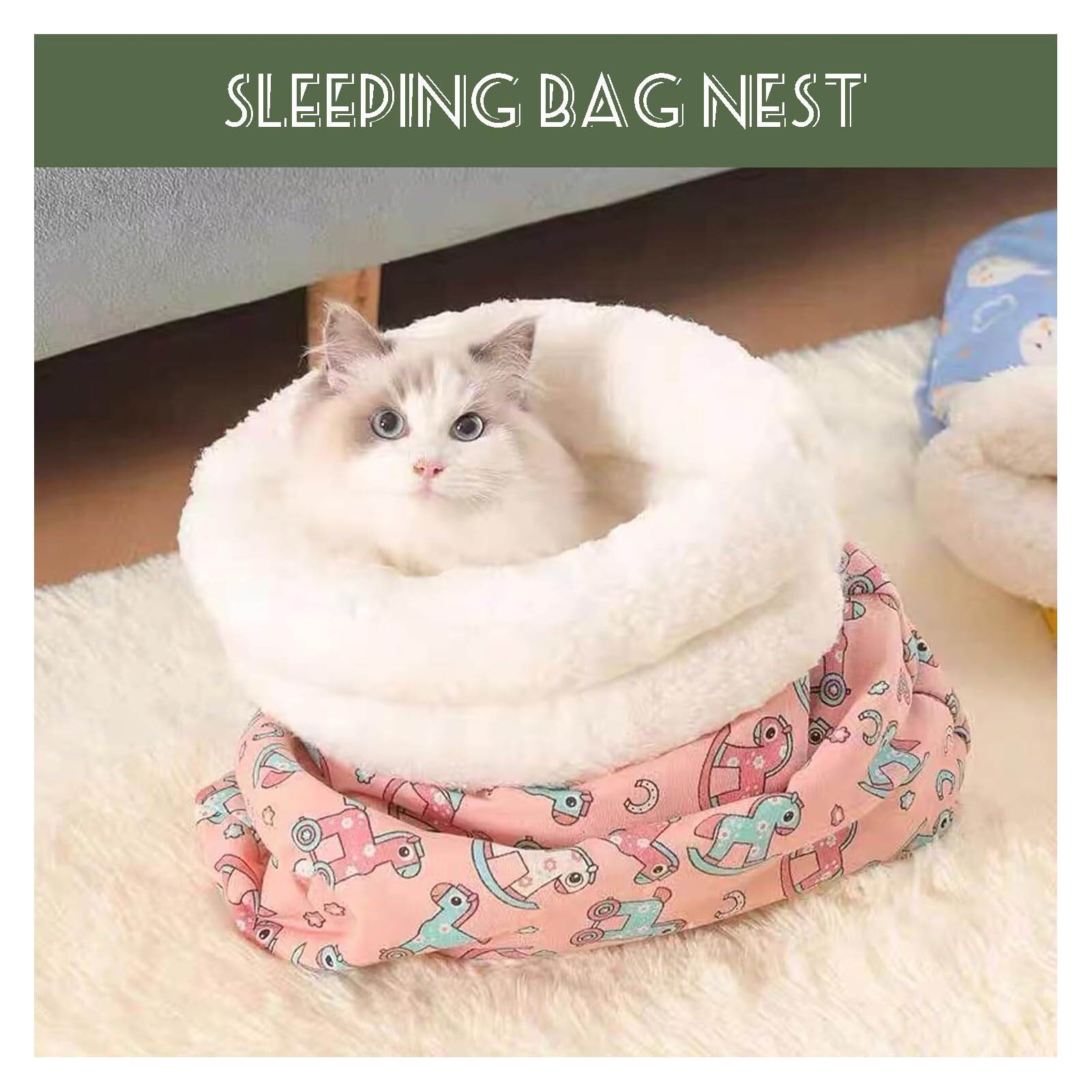 Picture of Comfortable Cat Sleeping Bag – Soft Warm Closed Cat Bed, Funny Tunnel Pet Lovely Nest for Cats (2.5–7kg) Pet Supplies - Multicolor