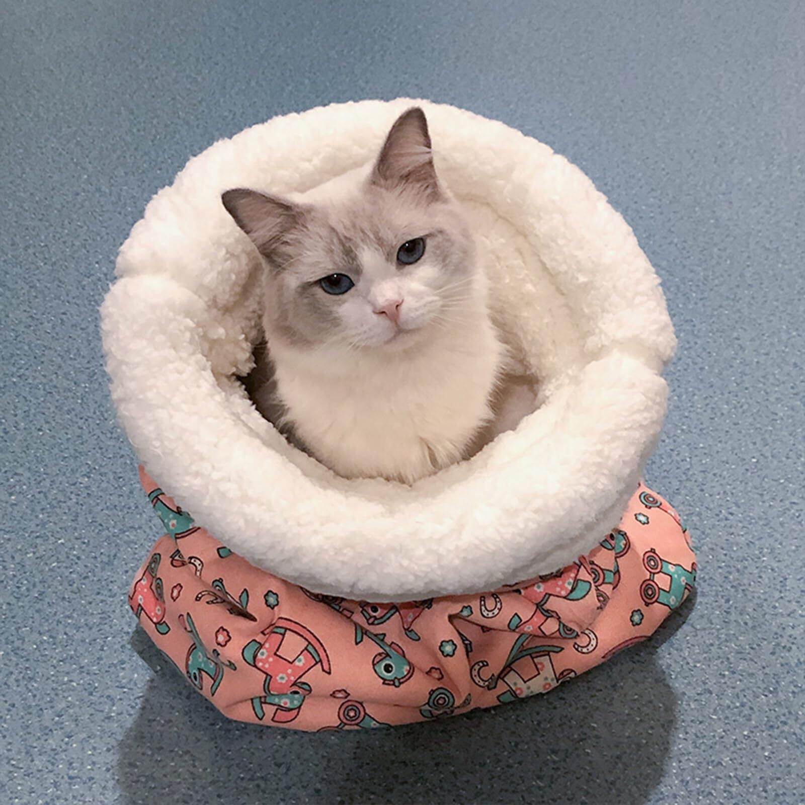 Picture of Comfortable Cat Sleeping Bag – Soft Warm Closed Cat Bed, Funny Tunnel Pet Lovely Nest for Cats (2.5–7kg) Pet Supplies - Multicolor