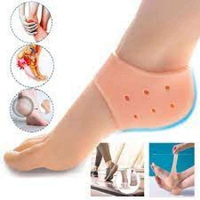Picture of Silicone Gel Heel Protector Socks Moisturizing Pain Relief Plantar Fasciitis Socks With Hole Cracked Foot Skin Care Plantar Fasciitis Soft Socks for Hard, Cracked, Dry Skin - One Pair - Multicolor
