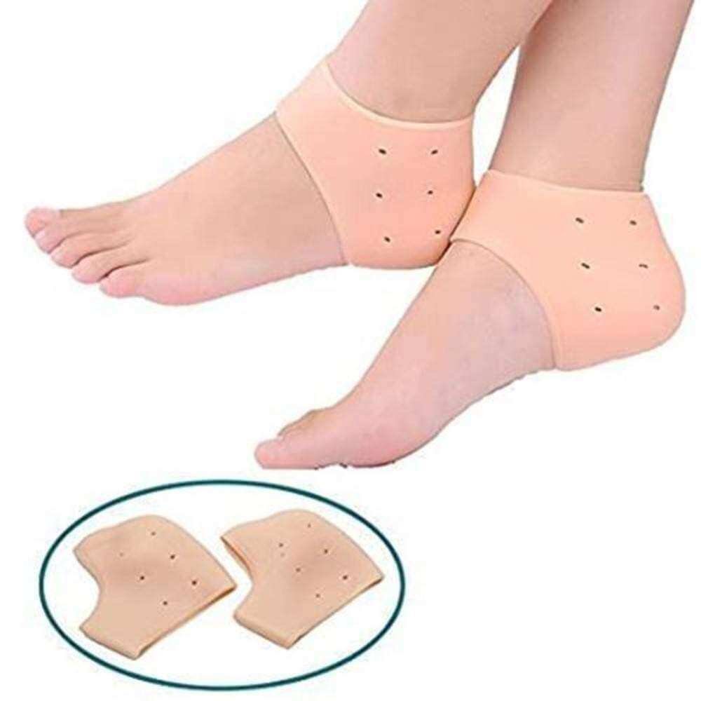 Picture of Silicone Gel Heel Protector Socks Moisturizing Pain Relief Plantar Fasciitis Socks With Hole Cracked Foot Skin Care Plantar Fasciitis Soft Socks for Hard, Cracked, Dry Skin - One Pair - Multicolor