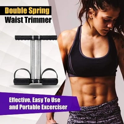 Picture of New Exclusive Tummy Trimmer Double Spring Waist, ABS Exerciser, Multipurpose Fitness Equipment for Both Men And Women - Black