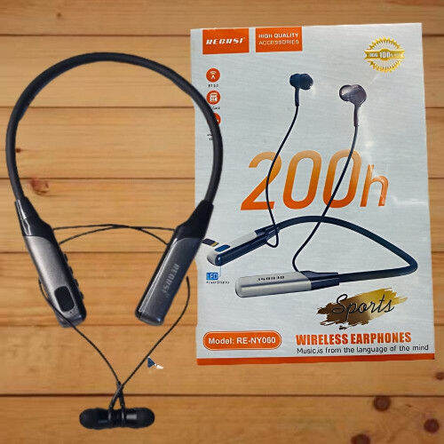 Picture of Recrsi Wireless Neckband Bluetooth Earphone RE - NY060 200 Hours Bluetooth Neckband Long Battery - Black