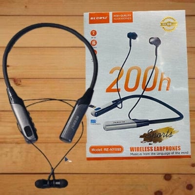 Picture of Recrsi Wireless Neckband Bluetooth Earphone RE - NY060 200 Hours Bluetooth Neckband Long Battery - Black