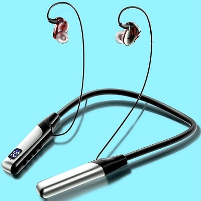Picture of Recrsi Wireless Neckband Bluetooth Earphone RE - NY060 200 Hours Bluetooth Neckband Long Battery - Black